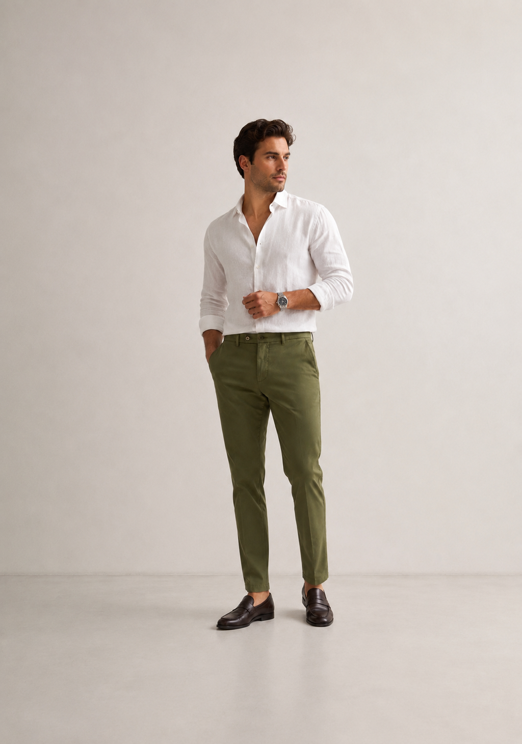 Premium Olive Chinos