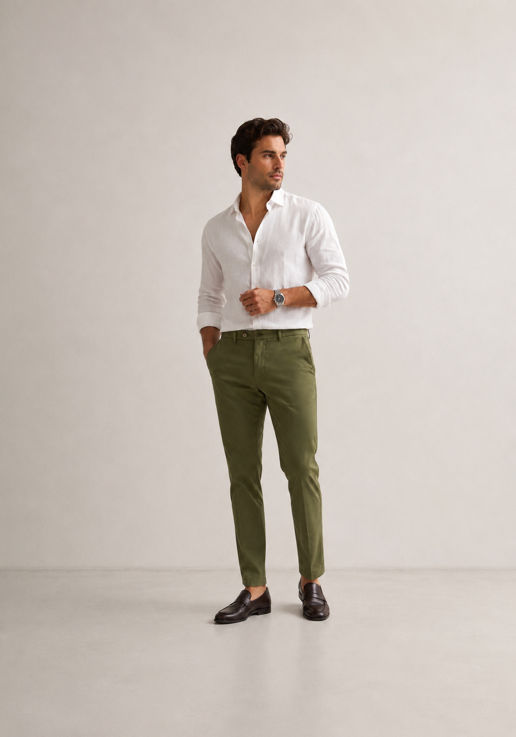 Premium Olive Chinos