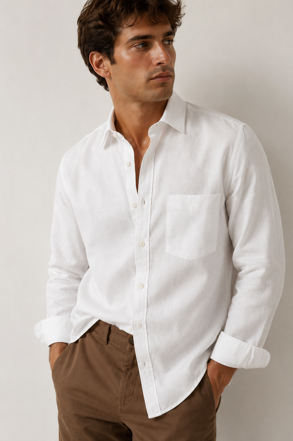 Premium White Linen Shirt