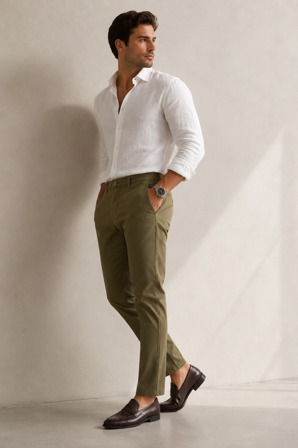 Premium Olive Chinos