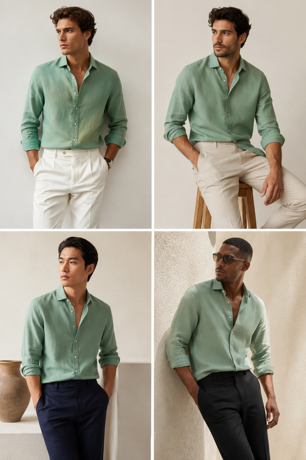 Premium Sage Green Linen Shirt