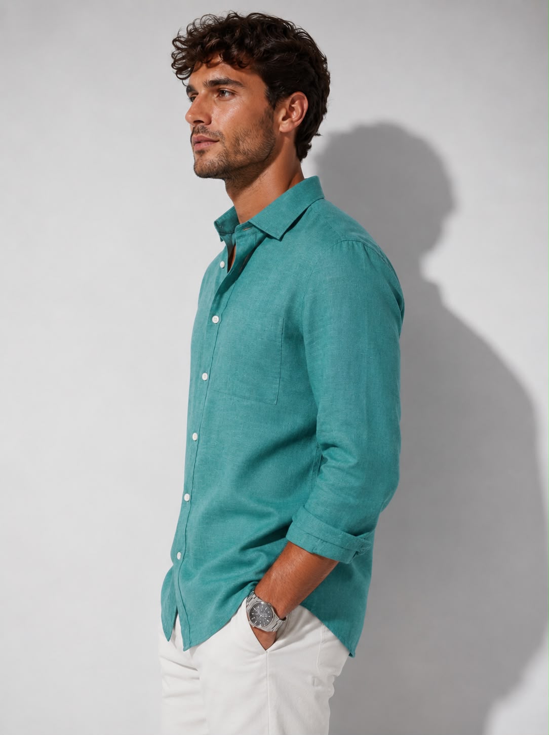 Premium Emerald Linen Shirt