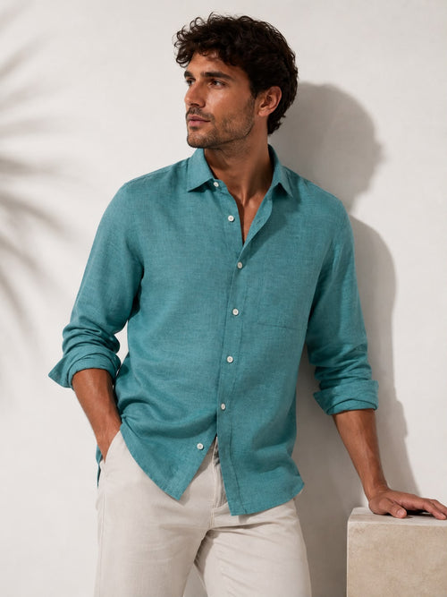 Premium Emerald Linen Shirt